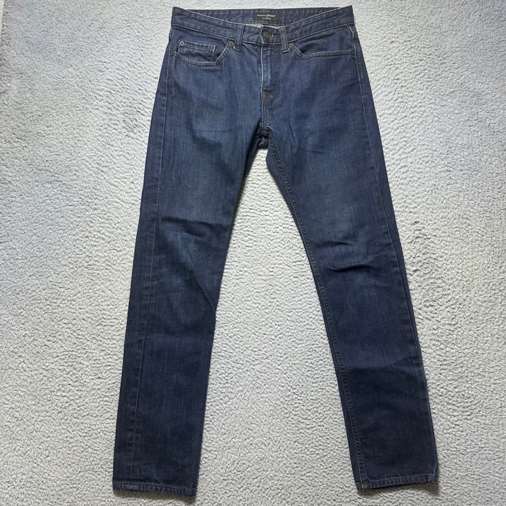 Banana Republic Mens Slim Straight‎ Dark Wash Denim Jeans 30x32 Blue 100% Cotton